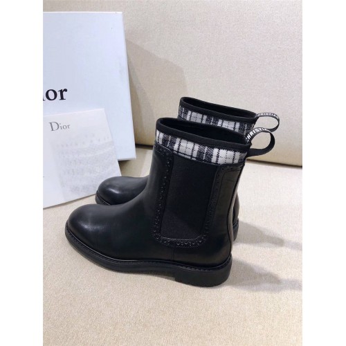 Dior法国官网迪奥代购女靴angelababy同款新款雕花牛津马丁靴短靴