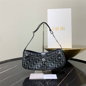 dior中文官网迪奥正品女包Vintage中古老花OBLIQUE手拎/腋下包