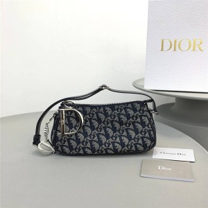 DIOR官网迪奥专柜女包高仿奢侈品老花帆布Vintage复古手拎/腋下包