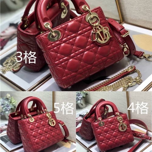 迪奥官网批发女包新色经典羊皮翻盖lady Diorabc字母戴妃包