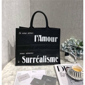 Dior/迪奥官网女包新款字母印花全皮Book Tote手提购物袋