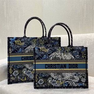 dior香港官网迪奥正品代购蓝色星座刺绣BOOK TOTE 手袋