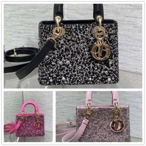 dior法国官网迪奥Lady最新限量版重工珠子四格戴妃包