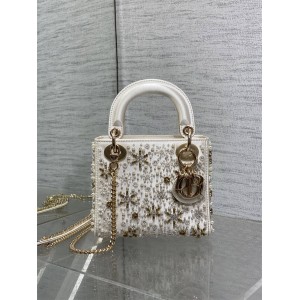 dior包包迪奥Lady最新限量版重工翠钻珠子戴妃包