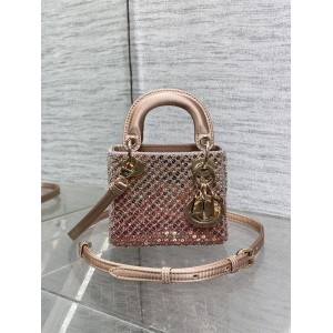 dior包包迪奥Lady最新限量手工珠子micro系列亮片戴妃包