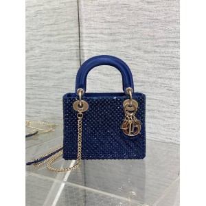 迪奥包包DIOR Lady最新圣诞限量版刺绣珠子戴妃包