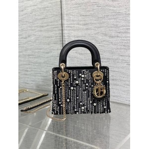 迪奥dior官网 Lady限量版重工珠子刺绣三格戴妃包