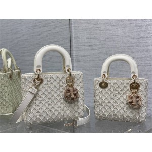 迪奥官网店DIOR Lady最新限量版重工珠子戴妃包