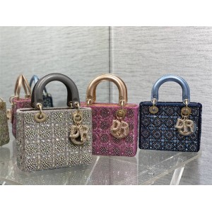 迪奥包包DIOR Lady最新限量版重工珠子四格戴妃包