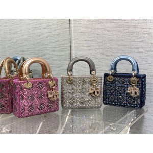 迪奥中国官网DIOR Lady最新限量版重工珠子三格戴妃包