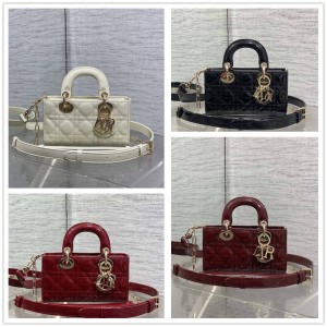 dior官网女包迪奥 M0636 迷你 Lady D-Joy 手袋（横版漆皮戴妃包）