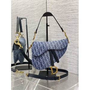 dior官网女包迪奥 M0455 牛仔布马鞍包（附肩带）