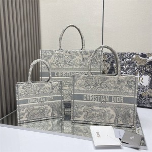 DIOR迪奥官网 M1265/M1296/M1286 Book Tote 刺绣托特包（旧灰虎）