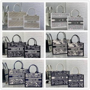 DIOR迪奥女包 M1325/M1324 Book Tote 小号/中号老虎刺绣托特包