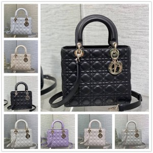 迪奥包包DIOR M0565 LADY 中号五格戴妃包