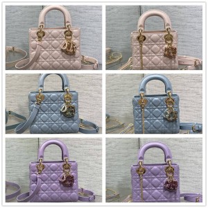 迪奥香港官网 M0505/M0538 迷你/小号 Lady Dior 琳琅扣戴妃包