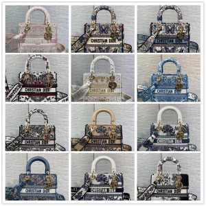 dior香港官网迪奥 M0565 中号 Lady D-Lite 刺绣戴妃包