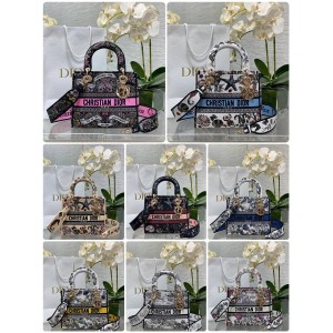 dior官方网站迪奥 M0565 中号 Lady D-Lite 手袋（刺绣戴妃包）