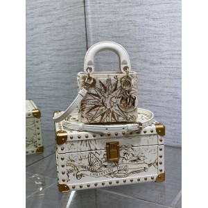 迪奥 M0856 Lady Dior 超迷你戴妃包金色套装收纳箱