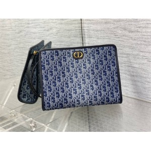 dior官网女包迪奥 S2107 30 Montaigne Dea 手拿包（牛仔布）
